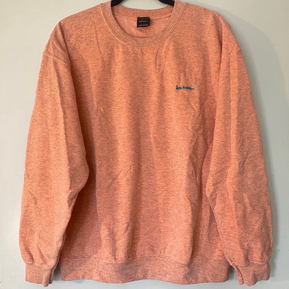 IETS FRANS Peach Embroidered Crewneck Sweatshirt Unisex
